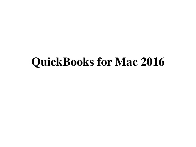 Quickbooks For Mac 2016 And El Capitan